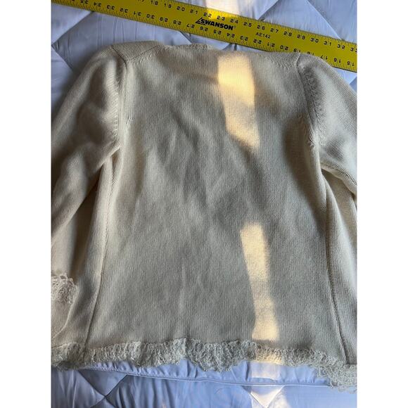 2006 Chanel Knit Cashmere Lace Cream Cardigan - Picture 6 of 15